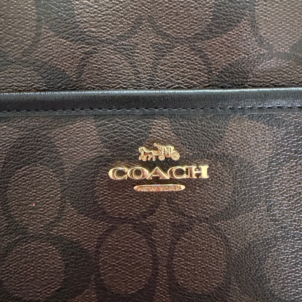 Coach Rowan File Bag Signature Canvas Mahogany Black Crossbody F29210 - Picture 2 of 14